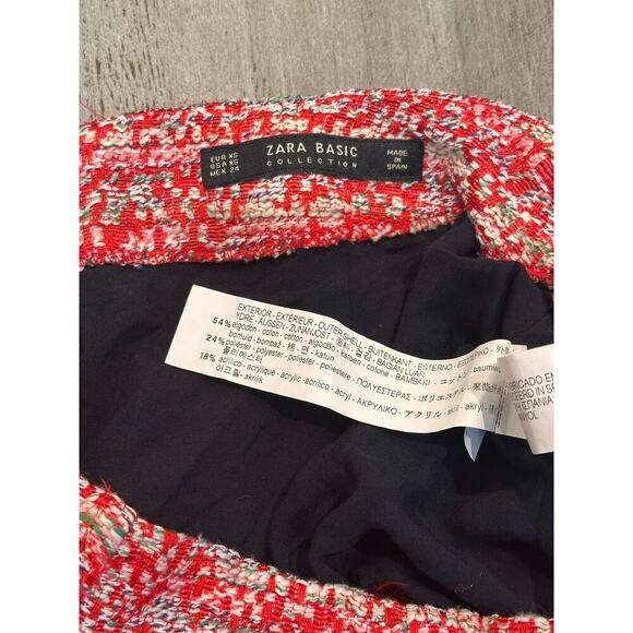 Zara Red Tweed Mini Skirt size XS - Picture 4 of 7